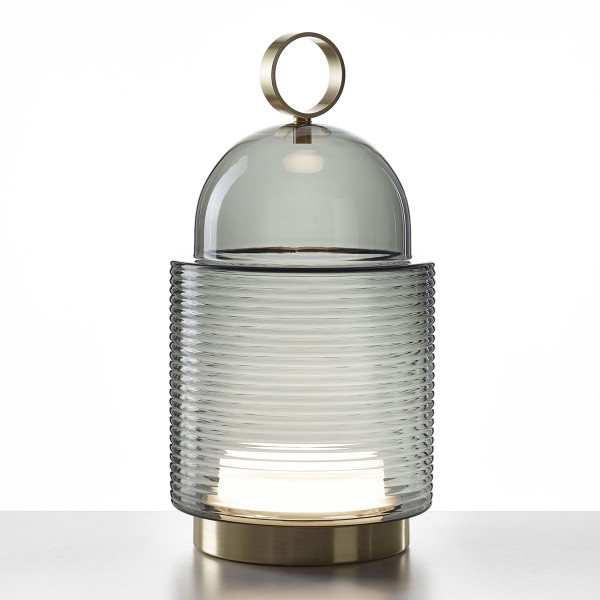 DOME NOMAD L LINES OUTDOOR - smoke grey - brushed brass