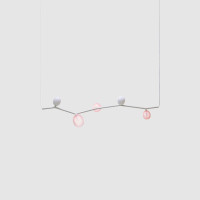 IVY HORIZONTAL 5 - light pink - triplex opal - white - white cable