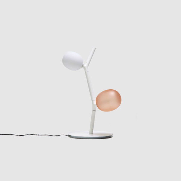 IVY TABLE - light pink - triplex opal - white - black cable