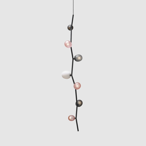 IVY VERTICAL 7 - light pink - triplex opal - smoke grey - anthracite grey - black cable