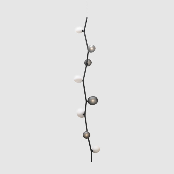 IVY VERTICAL 8 - triplex opal - smoke grey - anthracite grey - black cable