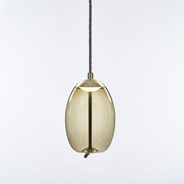 KNOT UOVO - smoke brown glossy - brass