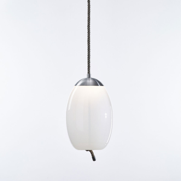 KNOT UOVO - opaline glossy - brushed stainless steel