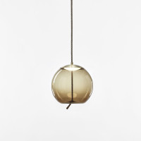 KNOT SMALL SFERA - smoke brown glossy - brass