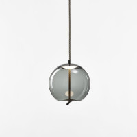 KNOT SMALL SFERA - smoke grey glossy - black chrome