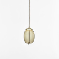 KNOT SMALL UOVO - smoke brown glossy - brass