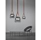 MONA M PENDENT - smoke grey - natural leather - black canopy