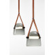MONA L PENDENT - opaline - natural leather - white canopy