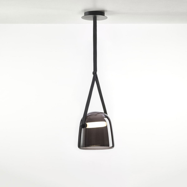 MONA L PENDENT - violet - black leather - black canopy