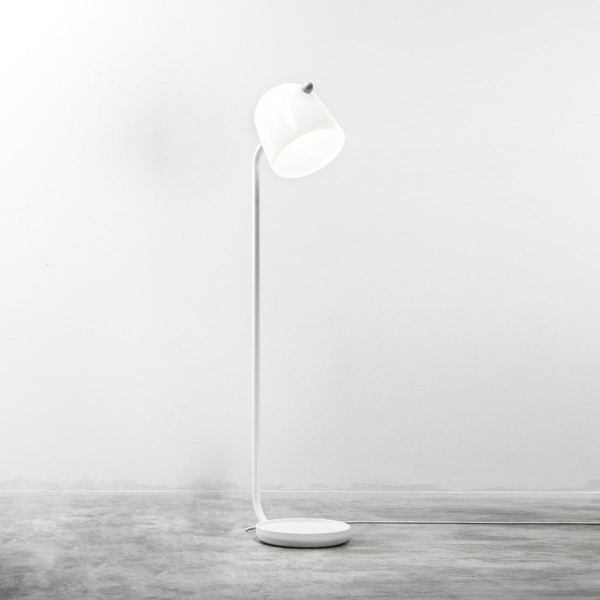 MONA M FLOOR - opaline - white lamp body - white cable