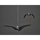 NIGHT BIRDS MINI 1387 - triplex opal BROKISGLASS matte - silver cable