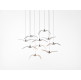 NIGHT BIRDS MINI 1387 - triplex opal BROKISGLASS matte - silver cable