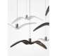 NIGHT BIRDS MINI 1387 - triplex opal BROKISGLASS matte - silver cable