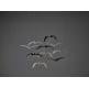 NIGHT BIRDS MINI 1387 - triplex opal BROKISGLASS matte - silver cable