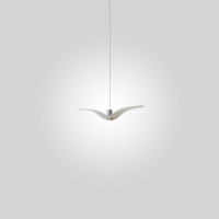 NIGHT BIRDS MINI 1385 - triplex opal BROKISGLASS matte - silver cable