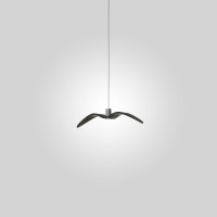 NIGHT BIRDS MINI 1386 - smoke grey BROKISGLASS matte - black cable
