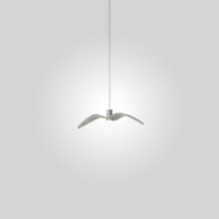 NIGHT BIRDS MINI 1386 - triplex opal BROKISGLASS matte - silver cable