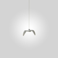 NIGHT BIRDS MINI 1387 - triplex opal BROKISGLASS matte - silver cable