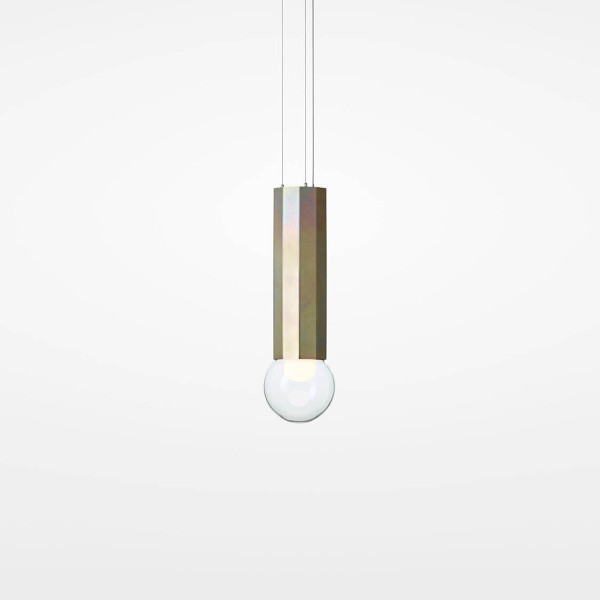 PRISMA PENDANT SINGLE S 350 - transparent - zinc smooth