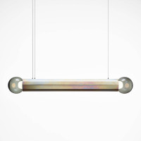 PRISMA PENDANT DOUBLE L 1000 - smoke grey - zinc smooth