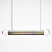 PRISMA PENDANT DOUBLE L 1000 - transparent - zinc smooth