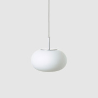 SFERA OVAL 380 - triplex opal - brushed aluminium - light grey cable