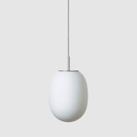 SFERA OVAL 345 - triplex opal - brushed aluminium - light grey cable