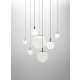 SFERA OVAL 380 - triplex opal - brushed aluminium - light grey cable