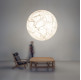 MOON 60 DE SUSPENSION - ON/OFF- japanese paper - white ceiling rose