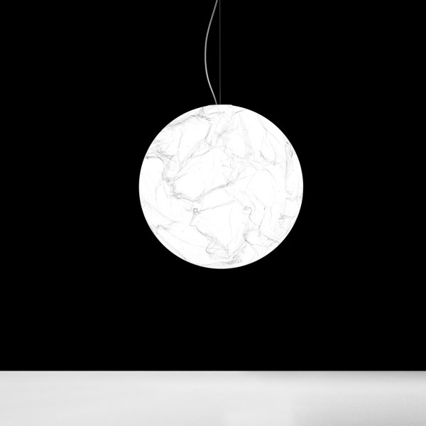 MOON 120 SUSPENSION - ON/OFF - japanese paper - white ceiling rose