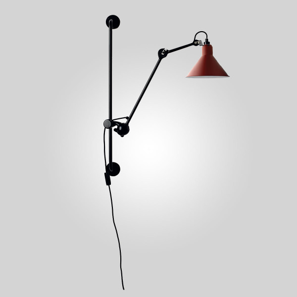 LAMPE GRAS 210 WALL CONIC - black - red
