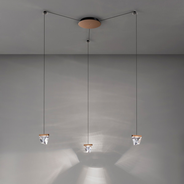 TRIPLA F41 MULTIPLE PENDANT 3 SPOTS - bronze