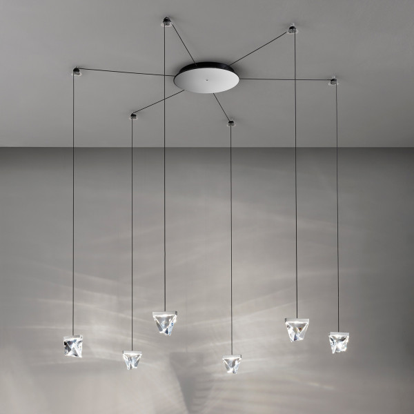 TRIPLA F41 MULTIPLE PENDANT 6 SPOTS - chrome