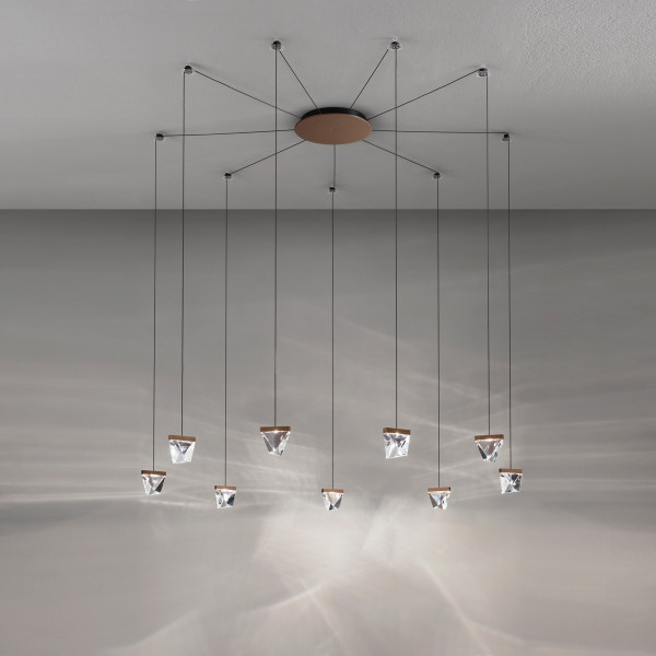 TRIPLA F41 MULTIPLE PENDANT 9 SPOTS - bronze