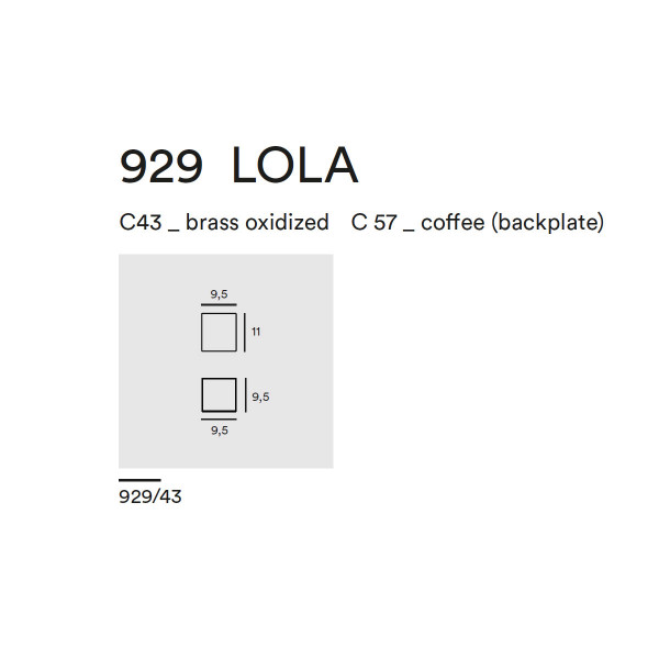 LOLA WALL OUTDOOR 929.43 - brass oxidized - coffee