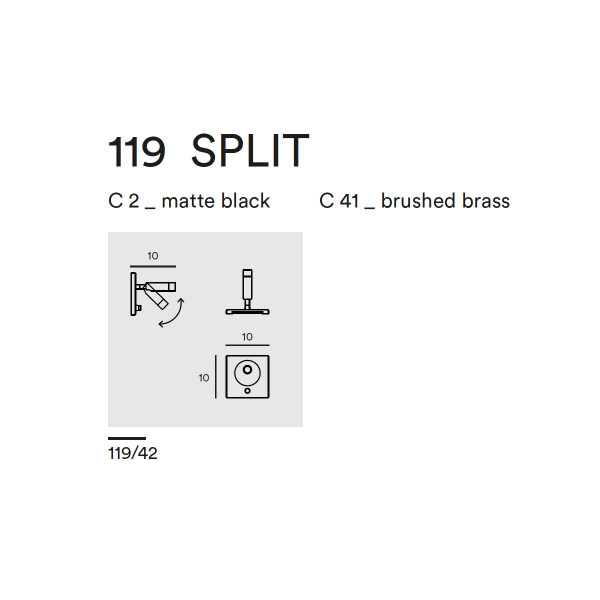 SPLIT WALL 119.42 - brushed brass