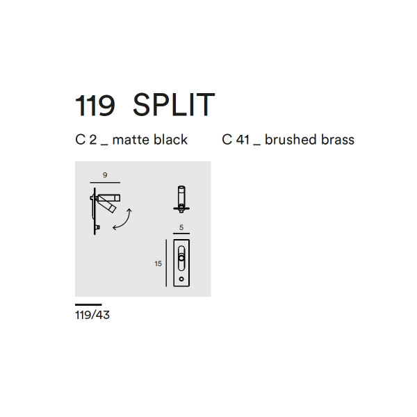 SPLIT WALL 119.43 - brushed brass