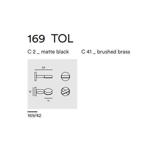 TOL WALL 169.42 - brushed brass