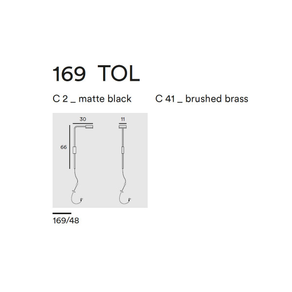 TOL WALL 169.48 - brushed brass