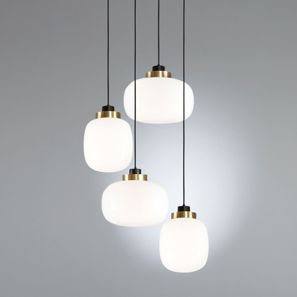 Legier Chandelier .14 - brushed brass - opal white