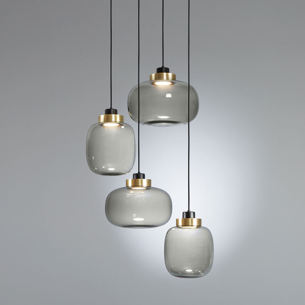 Legier Chandelier .14 - brushed brass - smoked