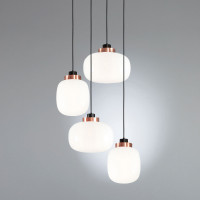 Legier Chandelier .14 - copper - opal white