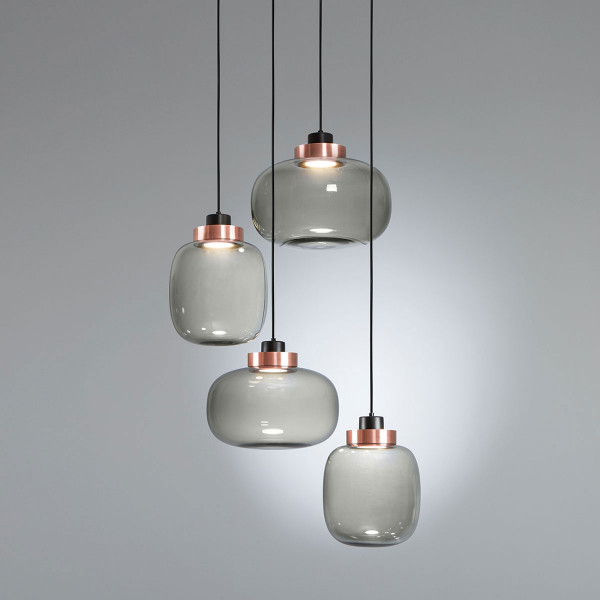 Legier Chandelier .14 - copper - smoked