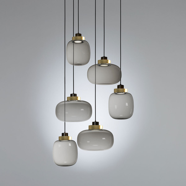 Legier Chandelier .26 - brushed brass - smoked