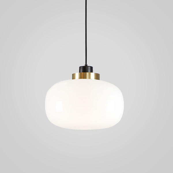 Legier Pendant .24 - brushed brass - opal white