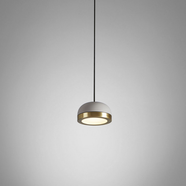 Molly Pendant .21 - sand grey - brushed brass