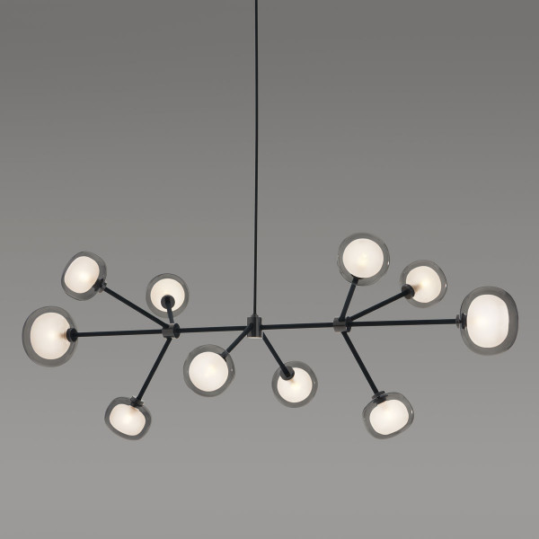 Nabila Chandelier .10 - black chrome - smoked