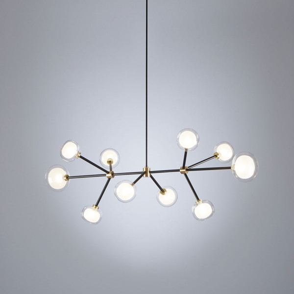 Nabila Chandelier .10 - brushed brass - clear