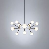 Nabila Chandelier .12 - brushed brass - clear