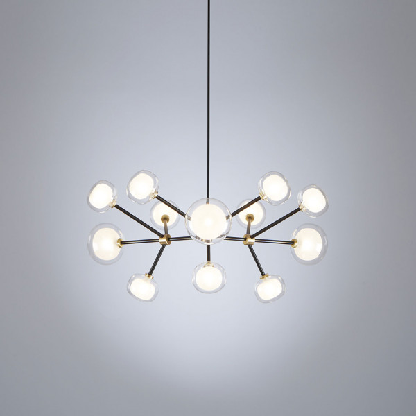 Nabila Chandelier .12 - brushed brass - clear